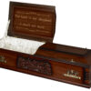 Britannia casket last supper with insert open dark mahogany