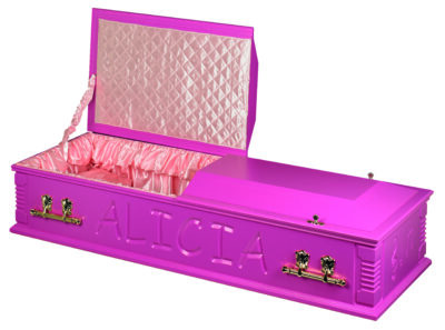 Britannia casket pink open